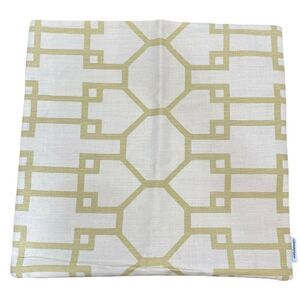 Geometric Pattern Gold And Cream Outdoor Throw Pillow Cover Case 17”x18” MCM